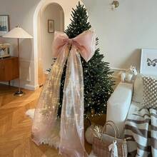 1*1,6M Weihnachtsbaum Schleifen Dekoration Organza Schleife Hängende Dekoration DIY Weihnachts Atmosphäre Dekoration Rosa Schleife Dekorierter Weihnachtsbaum Dekoration Rosa Set Hängend, Weihnachts Ritual Gefühl, Rosa Traumhafter Weihnachtsbaum - Verschiedenfarbig - Übersicht 5