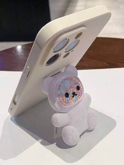 1 件泰迪熊支架手机壳，奢华纯色硅胶手机壳带挂绳，适用于三星、Apple 11/12/13/14/15/16 Pro Max、三星 S22/23/24/25+ UA04/A05/A14/A15/A24/A25/A34/A54 SA56/A36/A26、Honor 70/90/400/X56789abc、Redmi Note 14/13/12/1 Pro 防水防震防摔防刮