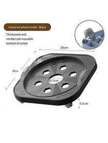 1pc Adjustable Plastic Bucket Base With Caster Wheels, Heavy Duty Mobile Stand, Suitable For Water Bottles And Gas Cylinders, Multi-Functional Kitchen Storage Rack - Multicolor - View 18