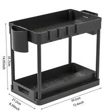 1 pieza Estantería de almacenamiento tipo cajón, Estantería de almacenamiento de montaje, Estantería de almacenamiento de uso múltiple, Para contenedor de clasificación de artículos de escritorio blanco/negro, Organizador modular, Estantería de espacio de trabajo versátil - Negro-1 pieza - Ver 9