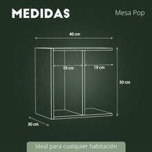 Mesa Auxiliar | Mesa Minimalista para Sala y Recámara | Mesita de Noche, Lateral o Centro de Mesa | Multiusos y Moderna | Hecho en México | Decoracion Hogar (Café, Pop) - Cafetería - Ver 2