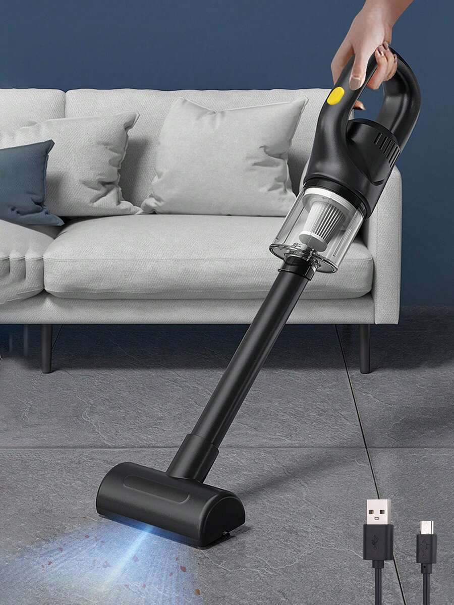 1pc Cordless Handheld Vacuum Cleaner, Wireless Rechargeable, Portable High Suction Vacuum Cleaner, Car Vacuum Cleaner, High Cleaning Efficiency, USB Charging Design, Portable 2-In-1 Home Use - Multicolor - View 1