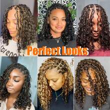 Extensión de cabello trenzado rizado francés sintético de 12 pulgadas, estilo boho, para peinado de bob corto de 12 pulgadas y 150 gramos, para mujeres en días festivos, fiestas, Halloween, Navidad, festivales de música, carnaval y Año Nuevo