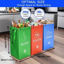 1pc/3pcs Foldable Trash Can, Reusable, Easy To Clean, Large Capacity, Durable Garbage Bin For Outdoor, Kitchen, Living Room Waste Sorting