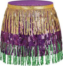 Halloween  Halloween Essentials  Party Limited Edition  Women's Belly Dance Scarf Skirt Sparkly Tassel Disco Outfits Sequin Wrap Rave Costumes Fringe Skirt - 狂歡節 - 查看 1