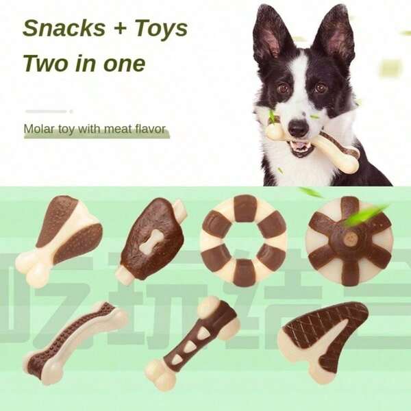 1-Piece Pet Supplies: Cowhide Chew Toy – Molar-Strength Chew Bone For Dogs, Play & Teeth Cleaning