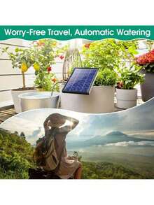 No More Overwatering! Solar Drip Irrigation - 15 Plants, 2200mAh Backup Battery, 6 Timers | Garden Greenhouse Patio Plants - Black - View 3