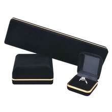 Black Velvet Jewelry Gift Box, Velvet Travel Jewelry Box, Soft Interior Lining, Durable Fabric Exterior, Jewelry Box For Ring, Bangle, Bracelet, Jewelry Display Props|Wedding Gift Essentials|Jewery Box