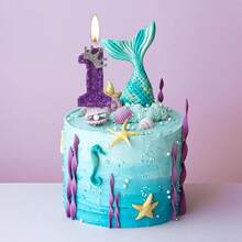 1pc Sparkling Birthday Number Candle, 3D Design Cake Birthday Party Wedding Anniversary Celebration Supplies, Purple Crown Theme Birthday Decoration, Happy Birthday Party Supplies, Number 0 1 2 3 4 5 6 7 8 9