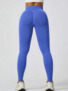 NcmRyu 1pc Women's Seamless High Waist Shaping Butt Lifting Yoga Pants Spring - 寶藍色 - 查看 7