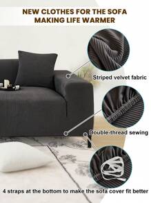 1pc Jacquard Striped Sofa Cover, Modern And Simple, Elastic, Dustproof And Anti Slip, Suitable For Living Rooms, Dining Rooms, Homes, And All Seasons