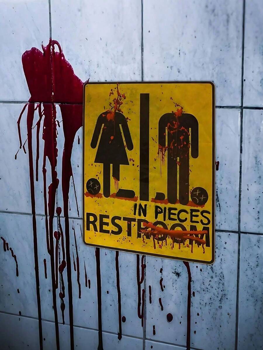 1Pc Halloween Sticker For Bathroom Toilet Stickers Halloween Fright Night Horror Mural Adhesive Party Decoration Wall , Halloween Decorations