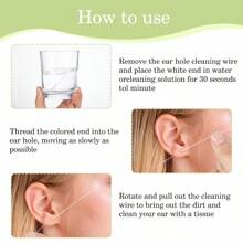 180Pcs Disposable Earrings Hole Cleaner Ear Hole Floss Piercing Hole Cleaner Line Ear Piercing Care Cleaning Tool Odor Removal Ear Care Kit For Women Men#DSGDSF - 綠色&玫紅色&黃色 - 查看 6