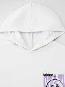 Herbstliches Pullover-Oberteil mit Rundhalsausschnitt und langen Ärmeln für Jungen/Mädchen, verzerrter Buchstabenhintergrund, niedlicher Ausdrucksmusterdruck, lässiges, vielseitiges Langarm-Pullover-Oberteil für Zuhause/zurück zur Schulzeit