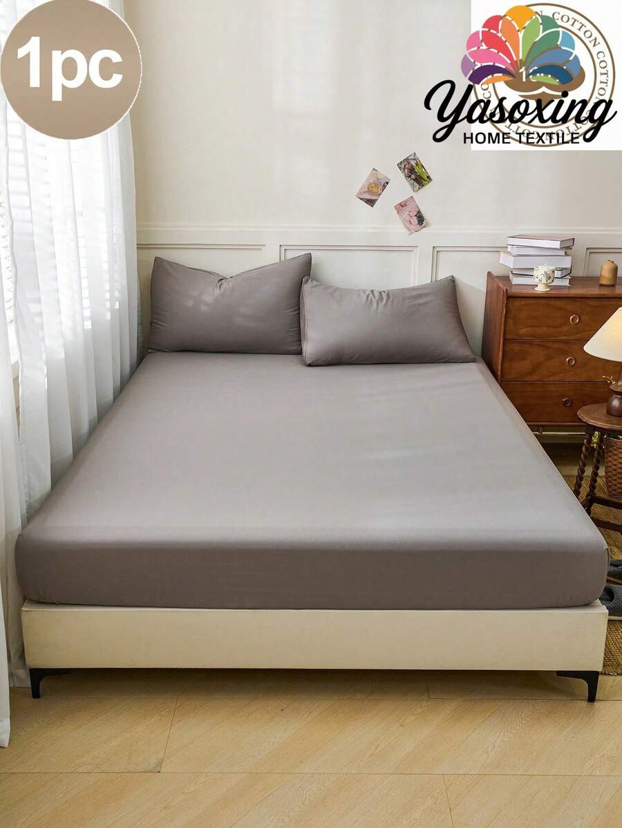 1 bộ ga trải giường màu hồng nhạt trơn, có chun, dùng để bảo vệ nệm, bọc nệm, ga phủ nệm, mềm mại và thoáng khí, phù hợp với nhiều kích cỡ giường - đơn, đôi, cỡ Queen, cỡ King, thiết kế túi sâu lên đến 11,8 inch, đồ dùng cho ký túc xá, đồ dùng cho mùa tựu trường. - Xám - Xem 1