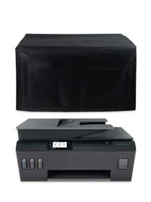 1Pc Universal Printer Copier Dust Cover Waterproof Protective Cover Polyester Material For Office Home Use - Fits Various Machines & Electronic Devices - Black - View 3