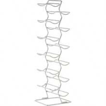 Basics Large Modern Style Wine Rack For 12 Bottles, Chrome And Silver