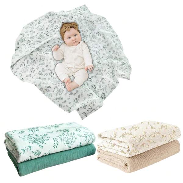 Babybadhanddoek - Ultrazachte katoenen inbakerdeken, geschikt voor de tere babyhuid. 2-delige baby-inbakerdeken, ideaal voor pasgeborenen, baby's, jongens en meisjes. Een grote handdoek voor het badderen van de baby.