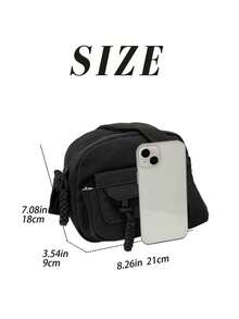 Women's Small Crossbody Bag Cute Canvas Shoulder Purse With Multi Pockets And Adjustable Strap For Daily Essentials - Black - View 7