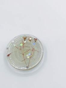 1 件透明干花圆形手机握持支架、可折叠气垫支架、手机滑动支架、桌面支架（手工制作的干花手机支架，干花形状/颜色可能与图片不完全相同）适用于 、Android 手机，生日、家人、朋友的礼物推拉式手机握持支架手机配件