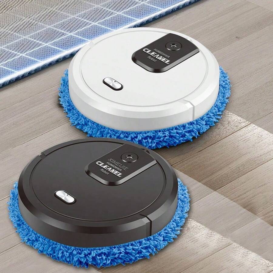 3-In-1 Smart Robot Vacuum Cleaner, USB Rechargeable, Intelligent Vacuum Cleaner With Dry & Wet Mopping Function - White - View 1