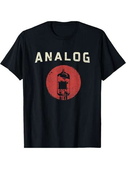 Camiseta con diseño de amplificador de tubo de vacío, estilo vintage retro de los años 80 y 90, de ajuste regular, cómoda y de moda