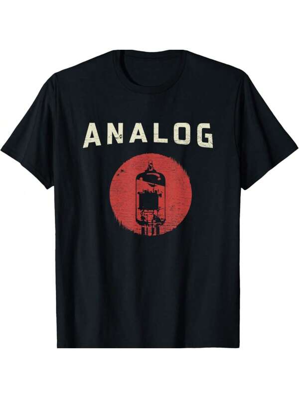 Camiseta con diseño de amplificador de tubo de vacío, estilo vintage retro de los años 80 y 90, de ajuste regular, cómoda y de moda
