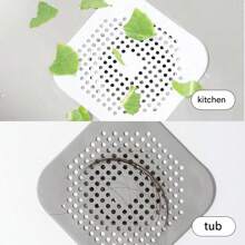1/3pcs Drain Hair Catcher Filter, Sink Strainer, Suction Cup Drain Stopper, Bathtub Shower Floor Drain Cover, Silicone Kitchen Sink Plug, Easy Clean Durable Silicone Square Drain Cover, Anti-Clogging, Shower Drain Hair Catcher, Suitable For Bathroom Tub And Kitchen Sink, Bathroom Accessories