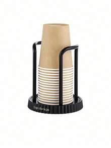 1pc Black And White Paper Cup Dispenser, Disposable Paper Cup Storage Rack For Party Gatherings, Paper Cup Distribution Rack For Party Dances, Restaurant Paper Cup Organizer, Mouthwash Cup Holder