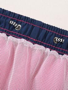Men's Swim Trunks Solid Color Fashion Casual Quick Dry Swim Shorts With Pockets & Mesh Lining Beach Shorts For Beach Summer Holiday Swimming Surfing - Pink - View 8