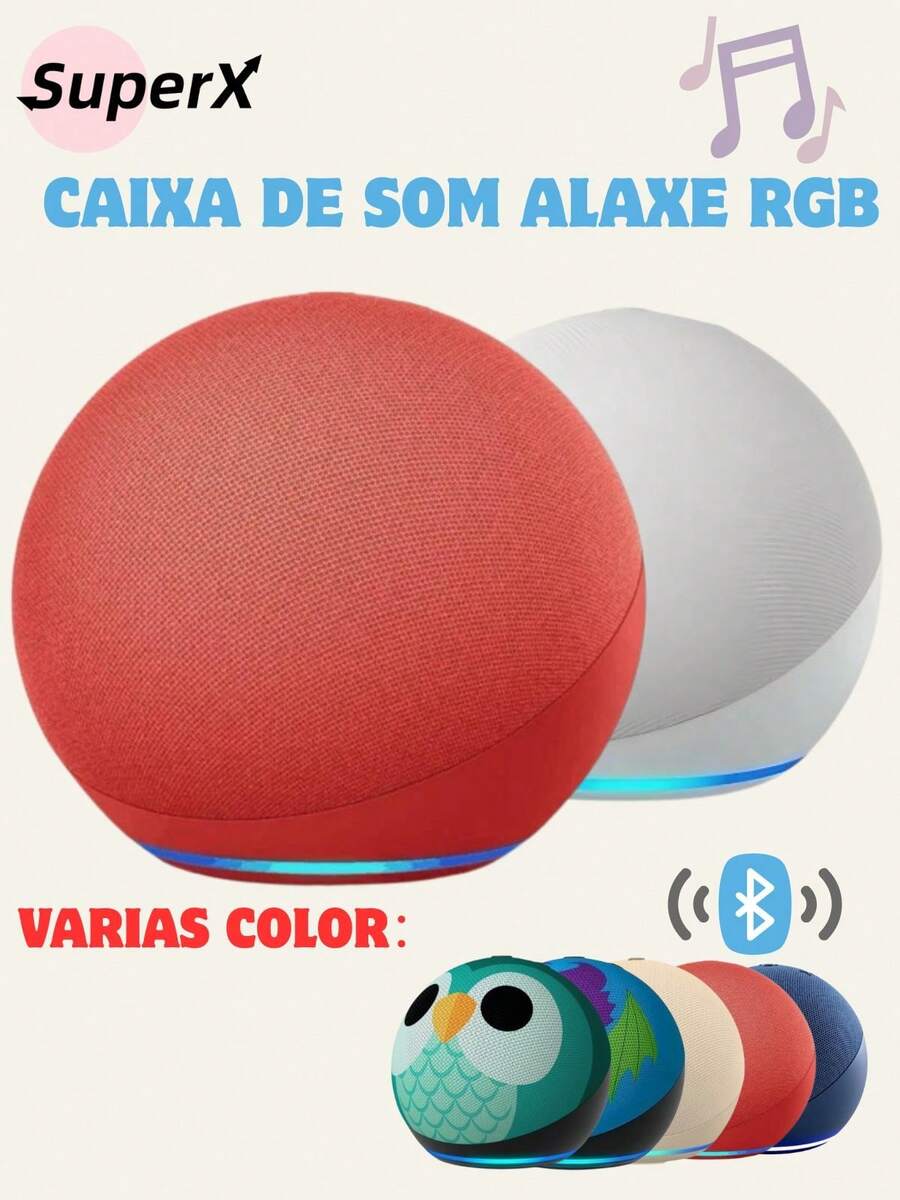 ORIGINAL-5W Bluetooth Speaker With Colorful LED Portable Compatible With Alexa FM Radio And USB - Rojo - Ver 1
