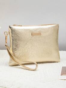 1 chiếc ví cầm tay đựng tiền xu dành cho nữ, thích hợp cho các quý cô, các cô gái, đi ăn tối, đi chơi tối, tiệc tùng, mua sắm, đi làm hàng ngày, du lịch và các dịp khác - Vàng - Xem 2