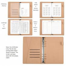 A5 Binder Organizer - Unisex Business Planner - PU Leather Journal -6 Ring Binder Refillable Diary Notepads, Travel Organizer Agenda For Men Women - Blue-671080 - 藍色 - 查看 5