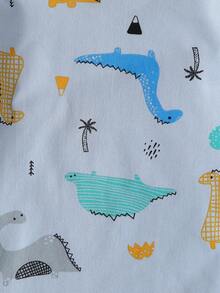 2pcs/Set Kids Boys Dinosaur Print Long Sleeve Pajama Set, Thin Base Layer Sleepwear For Children Aged 4-12 Years Old, Autumn/Winter - Multicolor - View 9