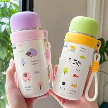 Dual-Purpose Insulated Cup With Strap, High-Quality Stainless Steel Portable Cup For Students - XDFY9525 (350ML) - Pink (350ML) - View 4