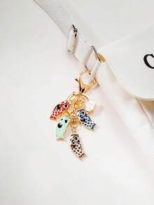 5pcs,35mm Alloy Oil Drip Koi Prayer Pendant.Not Easy To Lose Colour And Allergy.Suitable For Men And Women To Make Earrings, Necklaces, Bracelets, Hair Clips, Headdresses.Key Ring Decorations.Make Your Unique Charm Jewellery Hand Speed.Home Crafts Everyday Gifts.Smartphone With Decorative Parts - Koi Carp - View 3