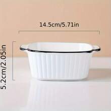 小型迷你烤盘套装，带手柄的方形烤盘，适用于烤箱、微波炉和洗碗机的陶瓷烤盘 - 彩色 - 查看 5