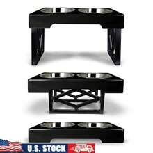Adjustable Elevated Dog Bowls Station With 2 Stainless Steel Bowls Healthy Digestion Non-Slip Portable Design All Dogs - 彩色 - 查看 1