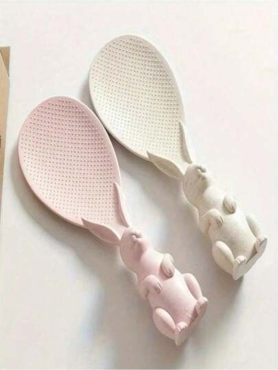 Cute Rabbit Rice Spoon | Vertical Design, Non-Stick And High Temperature Resistant Plastic, A Must For Family And Outdoor Gatherings