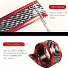 1pc Multi-Color Car Door Sill Protector, Anti-Kick Sticker, Universal Modification Decorative Trim, Carbon Fiber Bumper, Door Edge Protector - Multi-color Carbon Fiber Textured Door Sill Protector - View 10