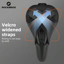 ROCKBROS 1 件装硅胶座套：创新凹槽设计，加厚硅胶材质，中空透气结构 - 黑色 - 查看 7