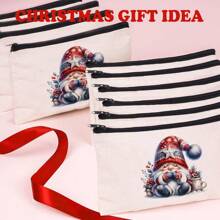 圣诞主题化妆包，多件套可选（1/5/10/20件），多功能珠宝袋，圣诞礼品袋，零钱包，糖果袋，带有圣诞老人，精灵，圣诞树和其他节日设计，是营造圣诞气氛的必备品，便携多用途实用布袋，充满节日气氛，圣诞节和新年聚会，派对，礼品分发和存储的必备包装袋，适合男士和女士