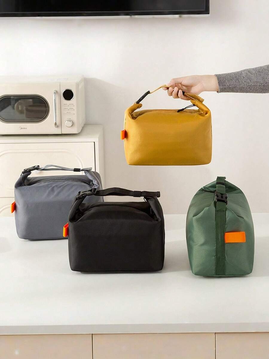 1 Buah Tas Bekal Portabel, Tas Bento Berinsulasi, Kantong Penyimpanan Kotak Bekal Kantor, Kantong Es Lipat, Pengatur Piknik Penting, Pegangan Kokoh, Bukaan Besar untuk Akses Mudah, Tas Tangan, Cocok untuk Piknik, Kerja, Perjalanan, Sekolah, Liburan, Berkemah