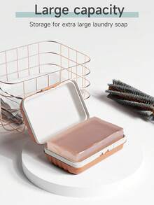 Minimalist Soap Dish, Rectangular Plastic Soap Box With Cover, Draining Soap Tray, Rectangular Plastic Soap Rack, Bathroom Soap Holder, Covered Soap Box, Bathroom Draining Soap Dish, Minimalist Soap Box Storage Rack, Bathroom Accessories, Home Bathroom Decor, Autumn Decor, Back To School - MultiWarna - View 6