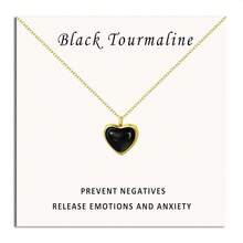 SmileBelle Black Heart Necklace Women, Black Black Tourmaline Necklace As Birthday Gifts Her, Black Handmade Jewelry Silver Heart Pendant Necklace Teen As Tendy Jewelry - Vàng - Xem 1