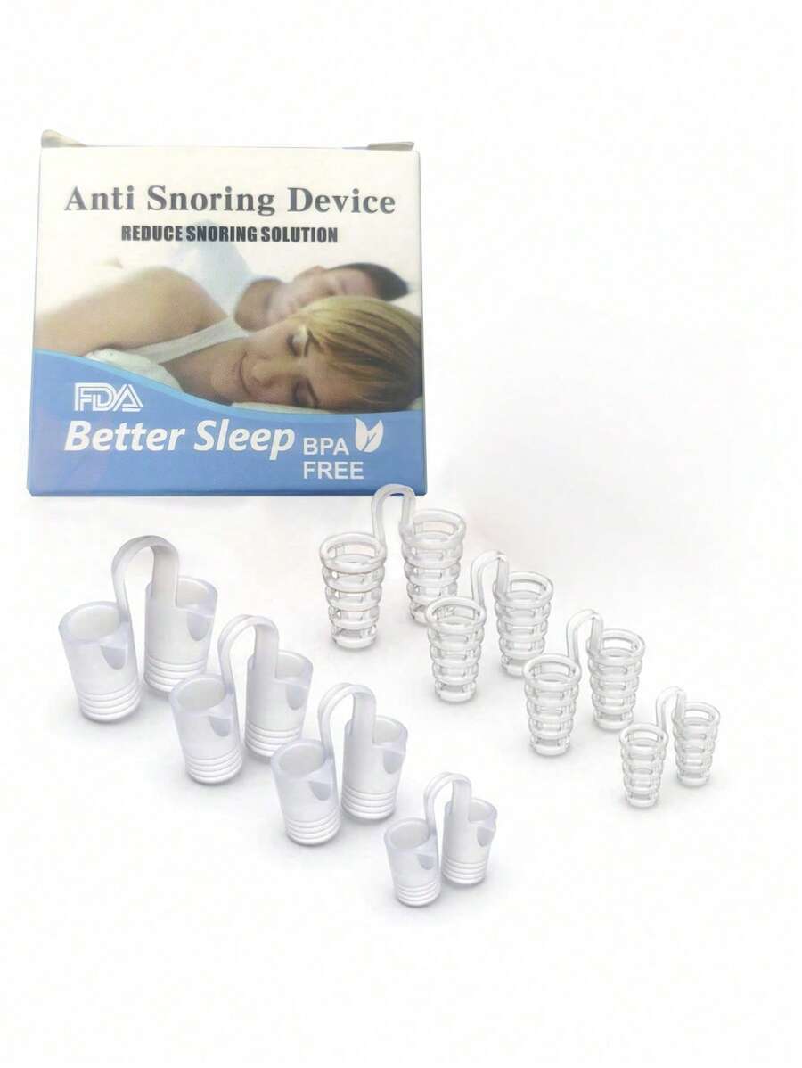 8Pcs Anti-Snoring Nose Clips/4pcs/Set Anti-Snoring Set, Improves Breathing, Sleep Apnea Aid, Quiet Sleep Aid, Sleep Equipment, Anti-Snoring, Nighttime Snoring Relief Tool, Breathing Relief, Anti-Snoring Nose Clip, Breathing Relief Nasal Dilator