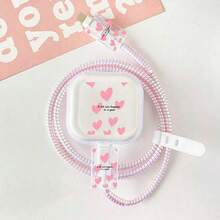 5pcs/Set Heart/Flower/Butterfly/Apple Design Cable Protector Sleeves, Compatible With 20W UK Charger, Prevent Cable Breakage - Multicolor - View 4