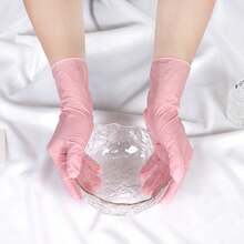 100/50/4pcs Pink, Disposable Nitrile Gloves, Hair Removal, Fingertip Design, Kitchen Cleaning Tool, Mother's Gift, Protects Mother's Hands, A Kitchen Essential, Christmas Cleaning Tool Cheap Powder-Free Latex-Free Gloves,Hair Removal Household Cleaning Gloves, Waterproof Gloves,Nail Supplies Christmas Gifts Suitable For Kitchen, - Baby Pink - View 5