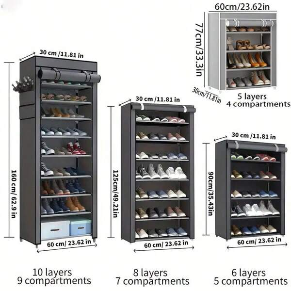 1pc Shoe Rack Dust Cover, Multi-Layer Cabinet Simple Entrance Cloth Bag, Indoor Economical Shoe Rack Storage