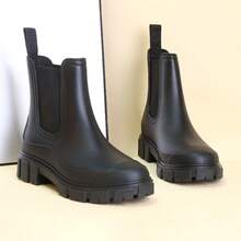 DangDing Damen Mode vielseitige Lässig Elastische Textur Sohle Dicke Boden Militärstiefel, Chelsea Stiefel, Knöchel Stiefel, Wasserdichte Regenstiefel geeignet für Outdoor, Garten, Wandern, Arbeit